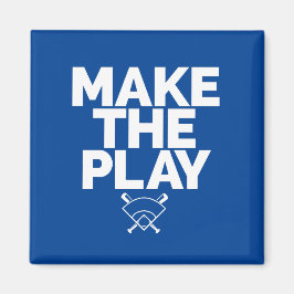 Baseball Thned Blue Magnet