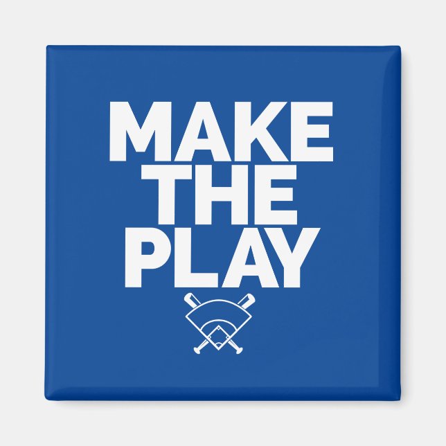 Baseball Thned Blue Magnet (Framsidan)