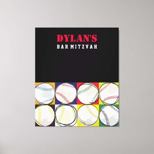 Baseball Thned Pub Mitzvah, inloggningsnämnd för M Canvastryck (Framsida)