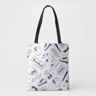 Baseball Thned Tote Bag Tygkasse