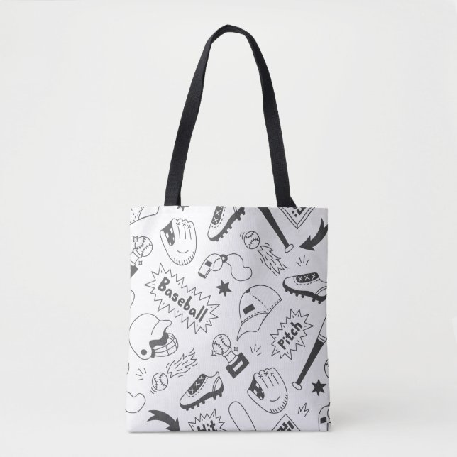 Baseball Thned Tote Bag Tygkasse (Framsida)