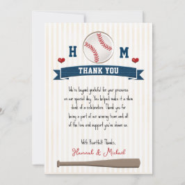 Baseball Thner Bröllop - tack för ditt kort
