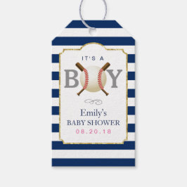 Baseball Thorn Boy Navy Blue Rand Baby Shower Presentetikett