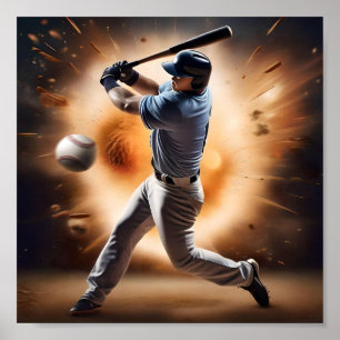 Baseball Thunder Pitch Poster