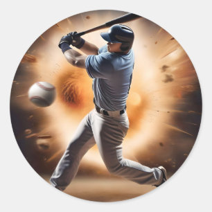 Baseball Thunder Pitch Runt Klistermärke
