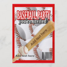 Baseball-tidskriften vit och röd party