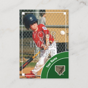 Baseball Trading Card-Grönt bakåt - Anpassningsbar