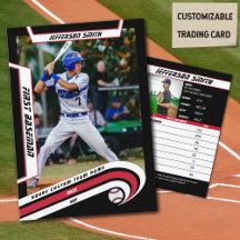 Baseball Train Card Living Red Black