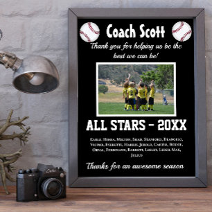 Baseball-träningspresent med lagfoto poster