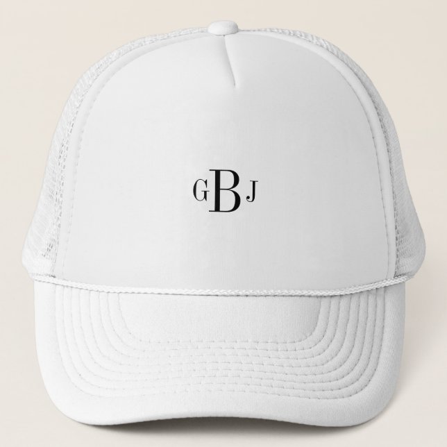 Baseball Truckerkeps Monogrammed Initialer Cap Hat (Framsida)