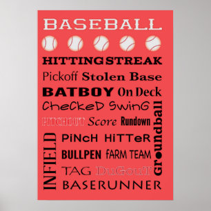 BASEBALL-typografi Poster