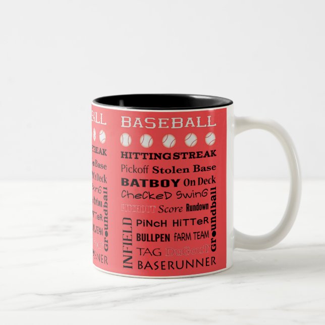 BASEBALL-typografi Två-Tonad Mugg (Höger)