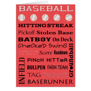 BASEBALL-typografiskt hälsningskort