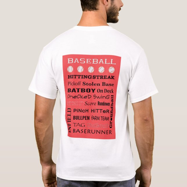 BASEBALL-typografiterminologi på baksidan T Shirt (Baksida)