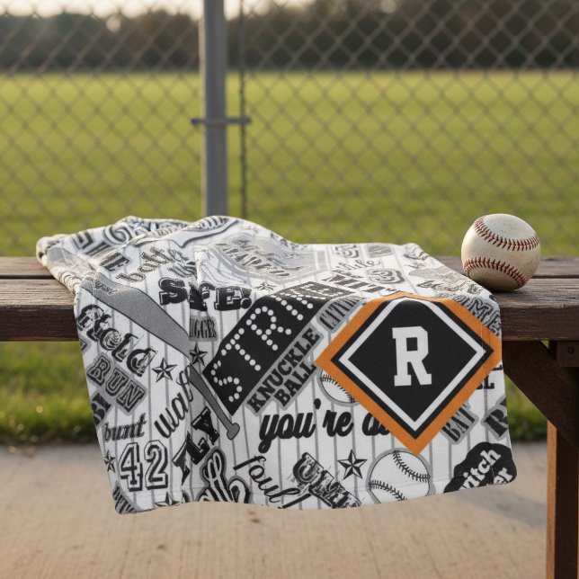Baseball Typography Black White Rand ID770 Fleecefilt (Skapare uppladdad)