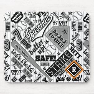 Baseball Typography Black White Rand ID770 Musmatta