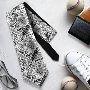 Baseball Typography Black White Rand ID770 Slips