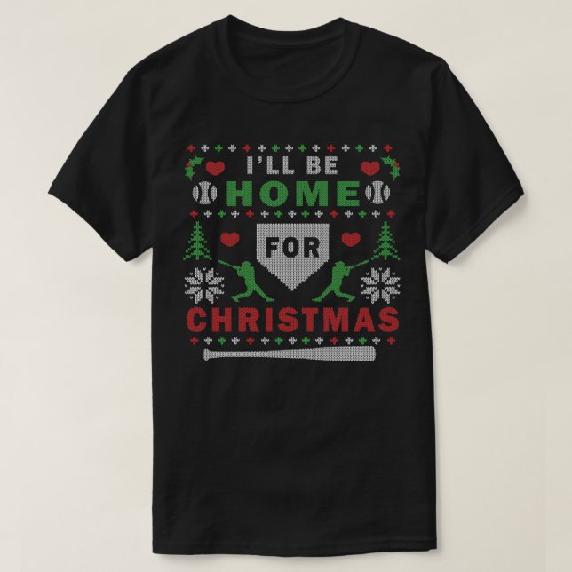 Baseball Ugly jul Party Sweater Digital Art T Shirt (Design framsida)
