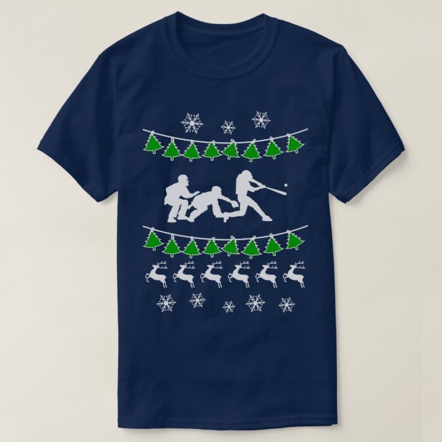Baseball Ugly jul Sweater Glad helg Sea T Shirt (Design framsida)