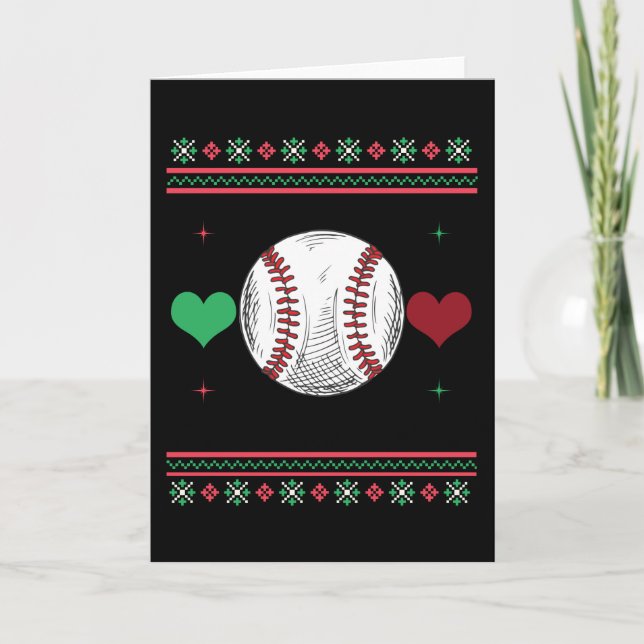 Baseball Ugly jul Sweater Julafton Kort (Framsida)