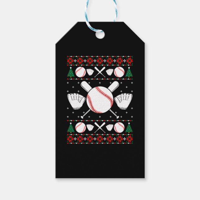 Baseball Ugly jul Sweater Presentetikett (Framsidan)