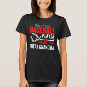 Baseball Underbar farmor Min favoritspelare ringer T Shirt