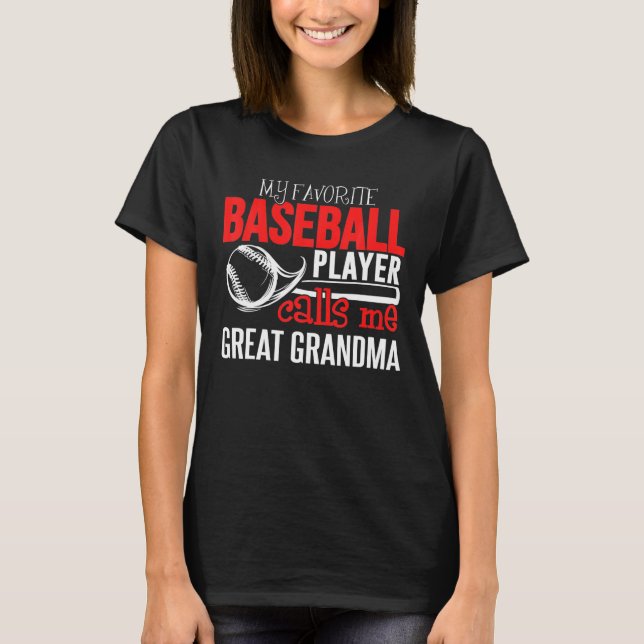 Baseball Underbar farmor Min favoritspelare ringer T Shirt (Framsida)