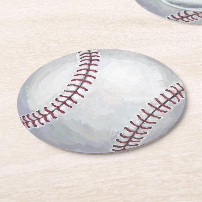 Baseball Underlägg Papper Rund (Vinklad)