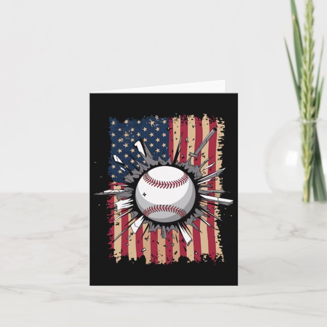 Baseball Us Flagga Kort (Framsida)
