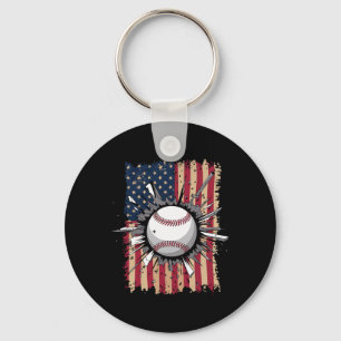 Baseball Us Flagga Nyckelring