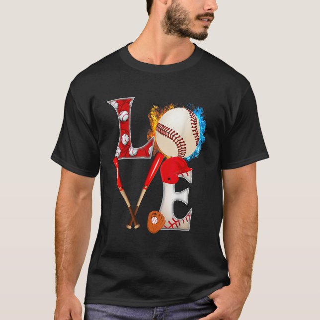 Baseball USA American Flagga Boys 4:e juli Pa T Shirt (Framsida)