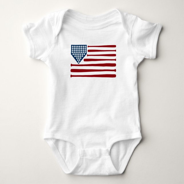Baseball USA Flag Bats & Balls - GraphicLoveShop T Shirt (Framsida)