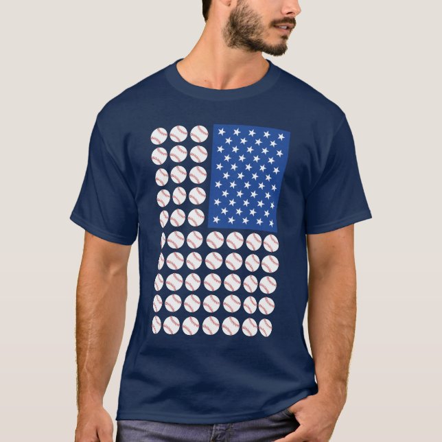 BASEBALL USA FLAGGA T SHIRT (Framsida)