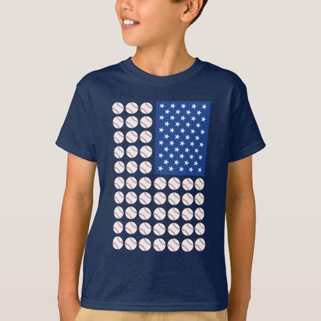 BASEBALL USA FLAGGA T SHIRT (Framsida)