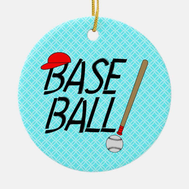 Baseball-utrop Julgransprydnad Keramik (Framsidan)