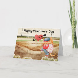 Baseball Valentindags vattenfärg Kort