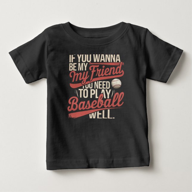 Baseball Vänskap Regler T Shirt (Framsida)