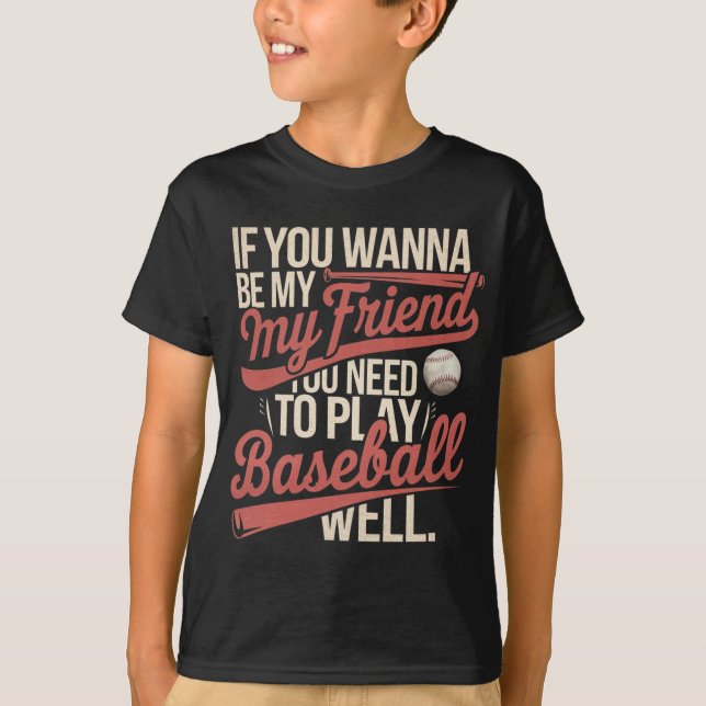 Baseball Vänskap Regler T Shirt (Framsida)