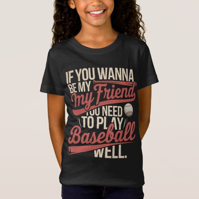 Baseball Vänskap Regler T Shirt (Framsida)