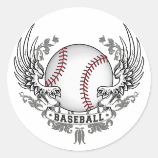 Baseball Vingar Sticker Runt Klistermärke