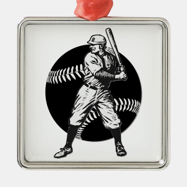 Baseball:Vintage Julgransprydnad Metall (Framsidan)