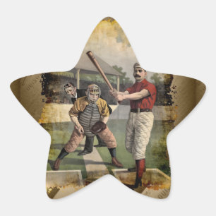 Baseball:Vintage Stjärnformat Klistermärke