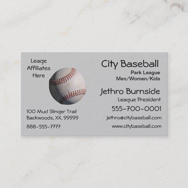 Baseball Visitkort (Framsida)