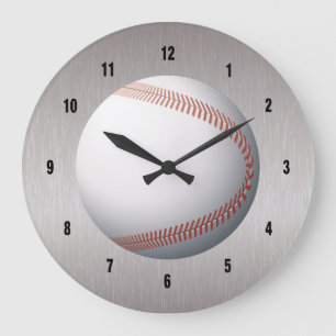 Baseball vit och röd design stor klocka