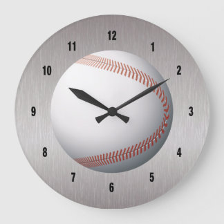 Baseball vit och röd design stor klocka