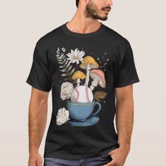 Baseball Women Mushrooms Cottagecore Floral Nature T Shirt