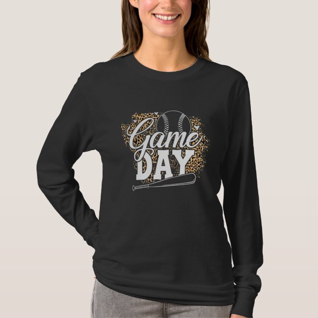 Baseball Womens Game Day Baseball Player Softball  T Shirt (Framsida)