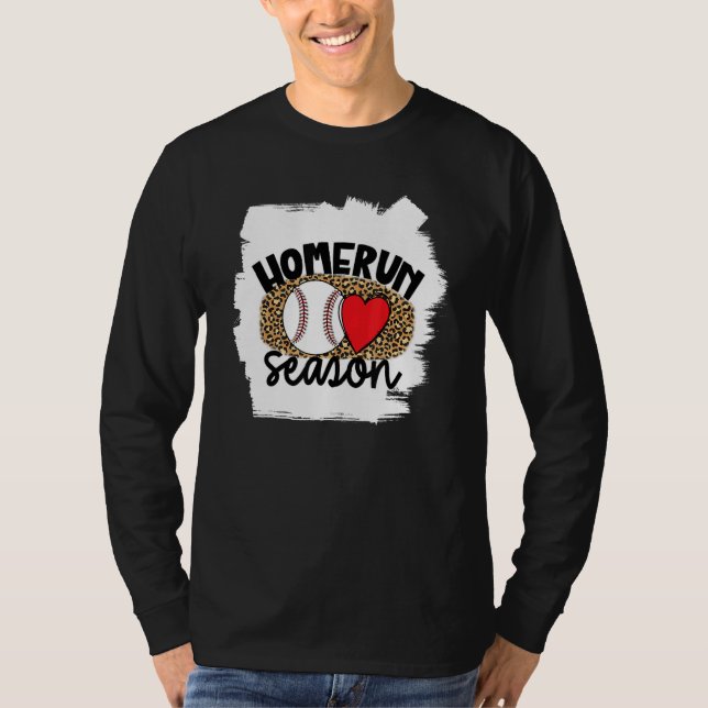 Baseball Womens Leopard Pattern Baseball Girl 1 T Shirt (Framsida)