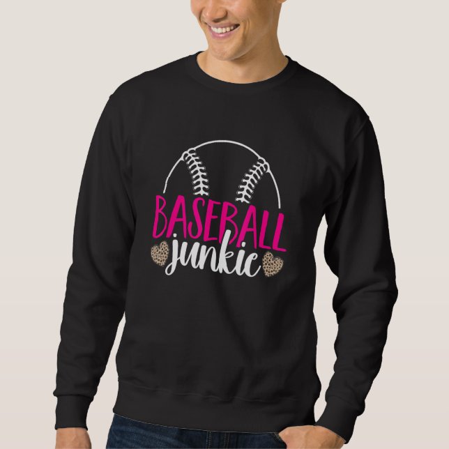 Baseball Womens Leopard Pattern Baseball Girl Lång Ärmad Tröja (Framsida)