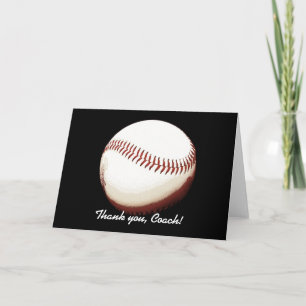 Baseballboll tackar dig att arbeta som tack kort